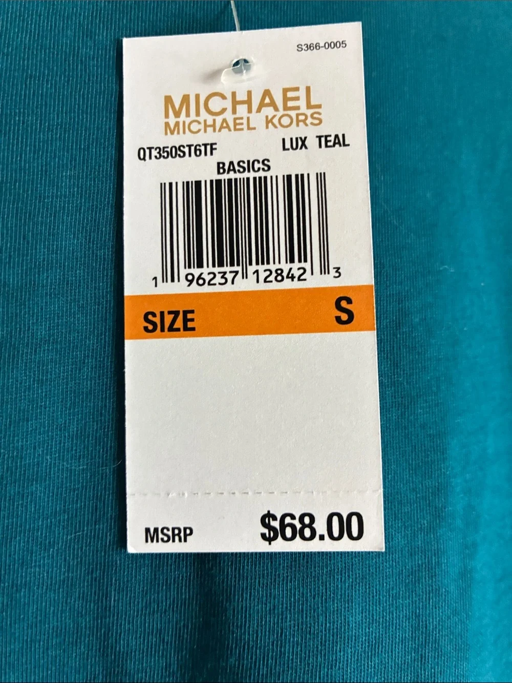 Michael Kors Teal Puff-Sleeve Crewneck Top